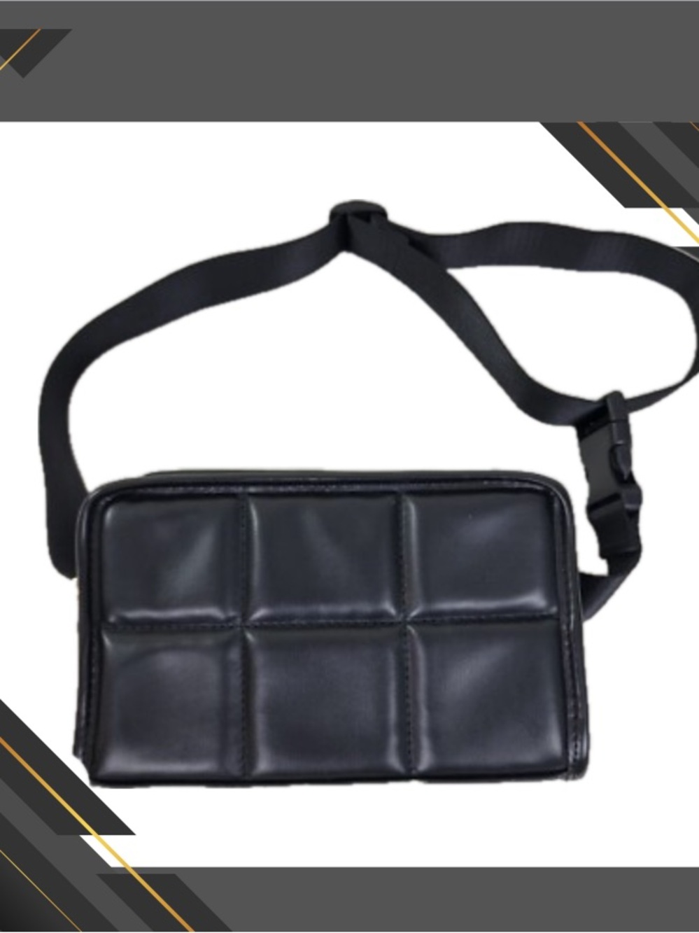 Amanda Uprichard Vegan Leather Quilted Padded Front Waist Fanny Belt Pack